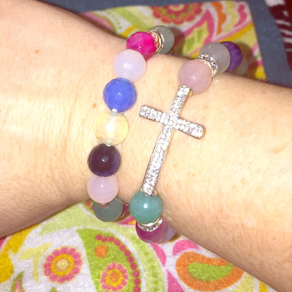 SOLD HOMEMADESILVER GENUINE STONE BRAC